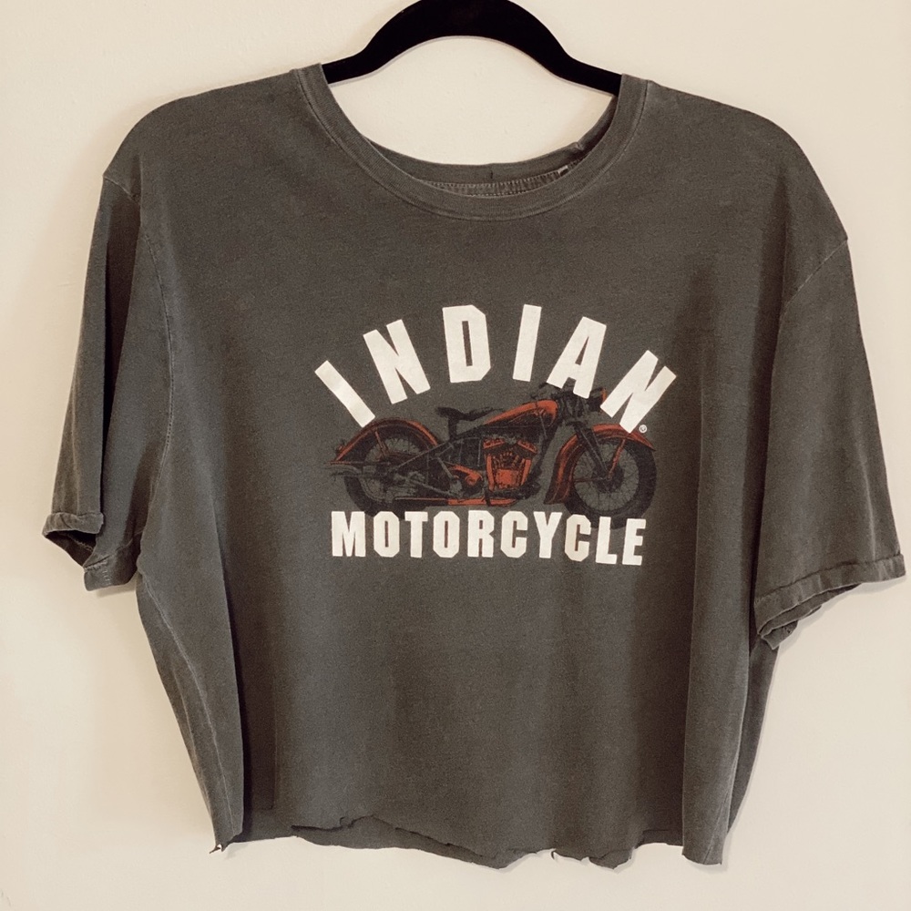 Lucky Brand INDIAN MOTORCYCLE Crop Top Tee